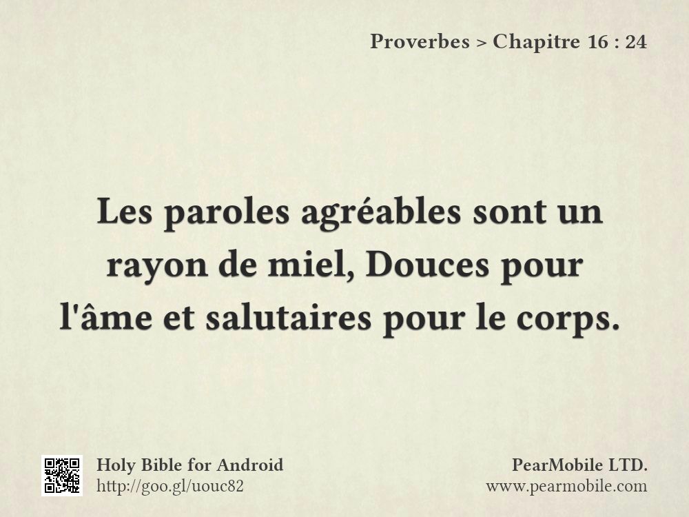 Proverbes, Chapitre 16:24